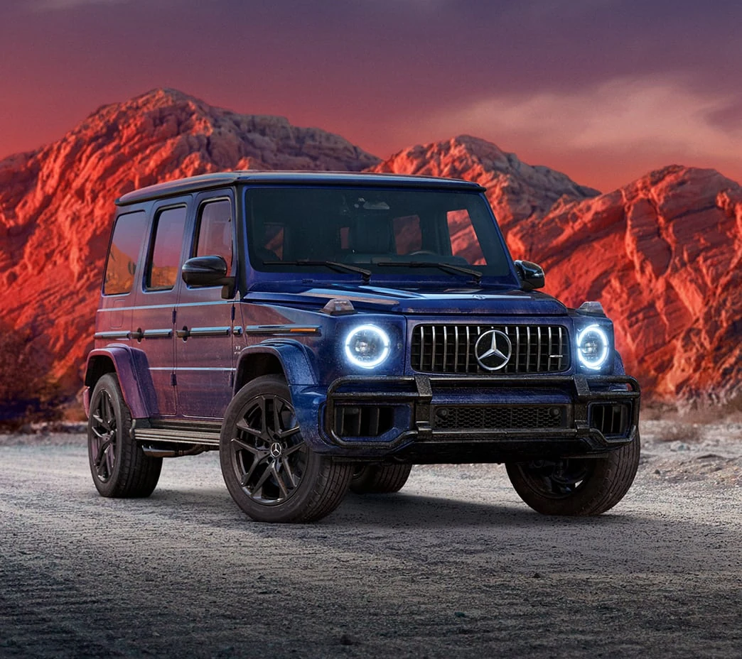 SUV at sunset
